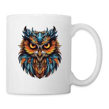 Eule Portrait - Tasse - Weiß - Rechts