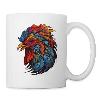 Hahn Portrait - Tasse - Weiß - Rechts