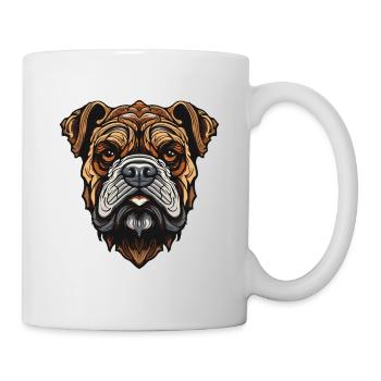 Portrait de chien bouledogue - Mug blanc - blanc - Droite