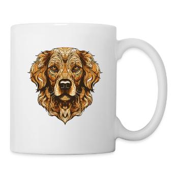 Portrait de chien Golden Retriever - Mug blanc - blanc - Droite