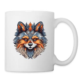 Pomeranian Hund Portrait - Tasse - Weiß - Rechts