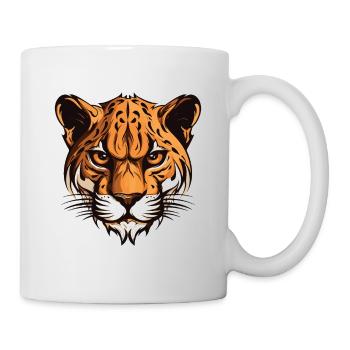 Portrait de guépard - Mug blanc - blanc - Droite