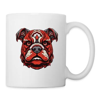 Portrait de chien bouledogue - Mug blanc - blanc - Droite