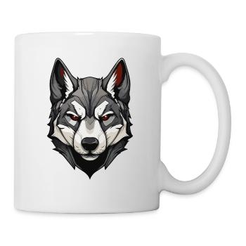 Portrait de chien Husky - Mug blanc - blanc - Droite