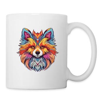 Pomeranian Hund Portrait - Tasse - Weiß - Rechts