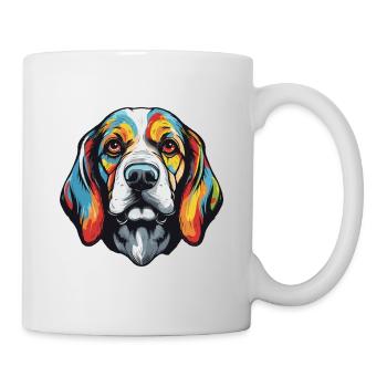 Portrait de chien Beagle - Mug blanc - blanc - Droite