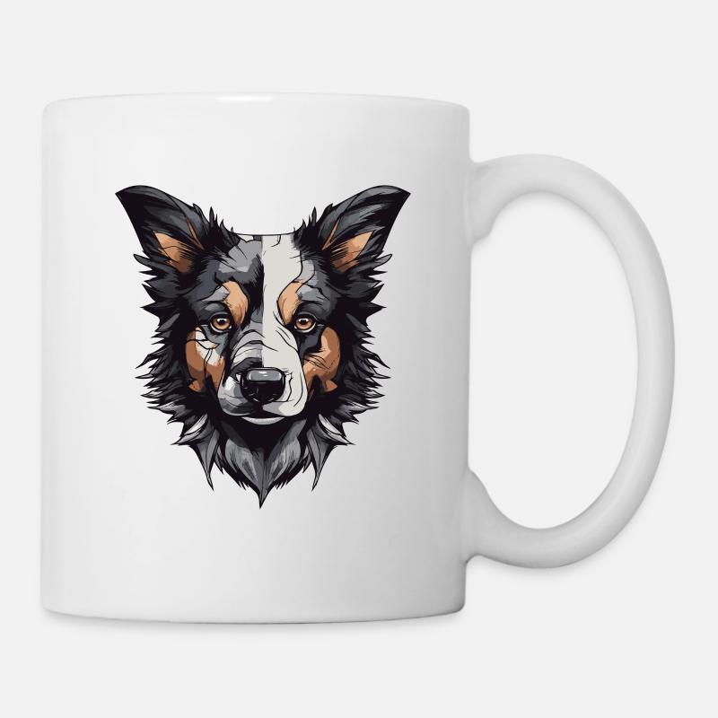 Border Collie Dog Portrait - Mug - white