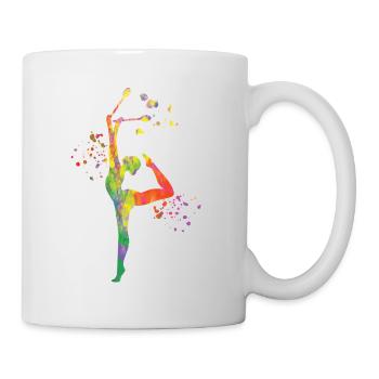 Gymnast with clubs Rhythmic gymnastics - Mug - white - Right