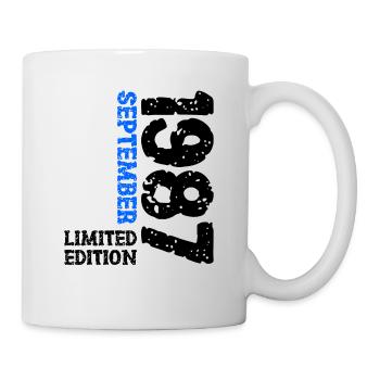 1987 September Limited Edition 36. Geburtstag Deko - Tasse - Weiß - Rechts