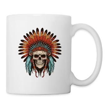 Apache Indianer Häuptling Totenkopf - Tasse - Weiß - Rechts