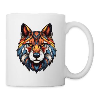 Akita Hund Portrait - Tasse - Weiß - Rechts