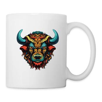 Taureau Portrait Taureau - Mug blanc - blanc - Droite