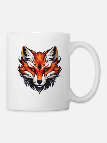 Fuchs Portrait - Tasse - Weiß