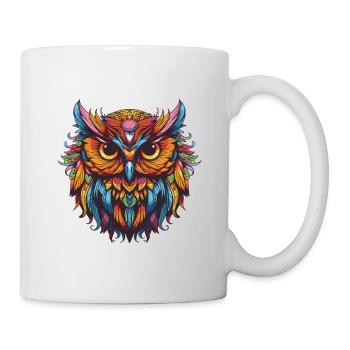 Eule Portrait - Tasse - Weiß - Rechts