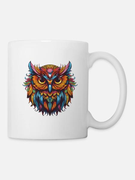 Eule Portrait - Tasse - Weiß