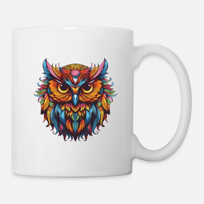 Eule Portrait - Tasse - Weiß