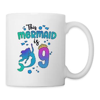 Cette sirène est 9 ans Sirène fille 9ème - Mug blanc - blanc - Droite