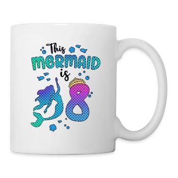 Cette sirène est 8 ans Sirène 8ème fille - Mug blanc - blanc - Droite