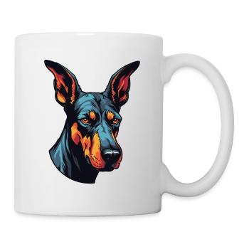Doberman Hund Portrait - Tasse - Weiß - Rechts
