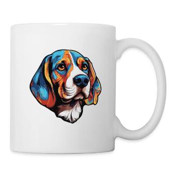 Portrait de chien Beagle - Mug blanc - blanc - Droite