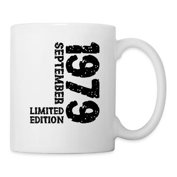 1979 September Limited Edition 44. Geburtstag Deko - Tasse - Weiß - Rechts