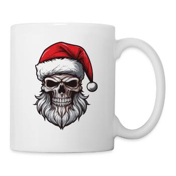 Weihnachtsmann Totenkopf - Tasse - Weiß - Rechts