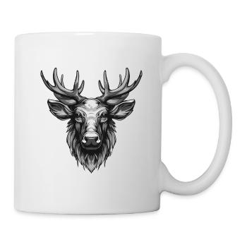 Elch Portrait Tier - Tasse - Weiß - Rechts