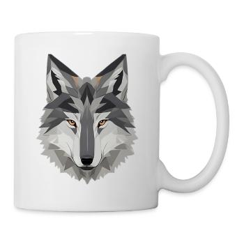 Wolf modern - Tasse - Weiß - Rechts