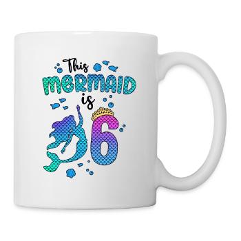 Cette sirène est 6 ans Sirène 6ème fille - Mug blanc - blanc - Droite