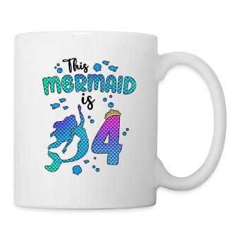 Cette sirène est 4 ans Sirène Fille 4ème - Mug blanc - blanc - Droite