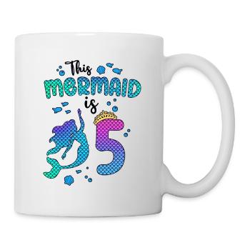 This Mermaid Is 5 Years Old Mermaid Girl 5th - Mug - white - Right