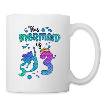 Cette sirène est 3 ans Sirène fille 3ème - Mug blanc - blanc - Droite