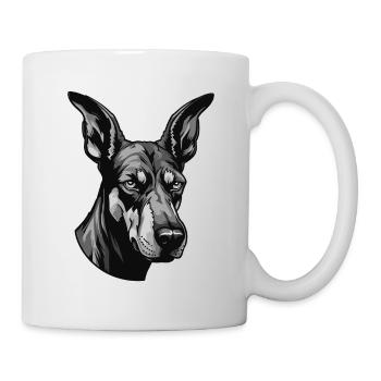 Doberman Chien Portrait Animal - Mug blanc - blanc - Droite