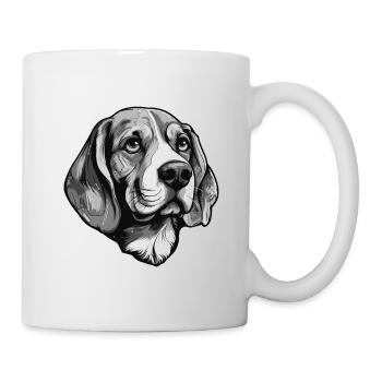 Beagle Dog Portrait Animal - Mug blanc - blanc - Droite