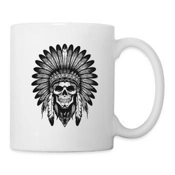 Apache Indianer Totenkopf Häuptling - Tasse - Weiß - Rechts