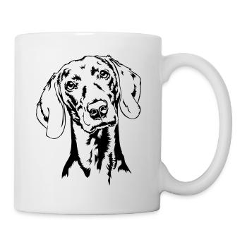 Weimaraner Portrait Chien Chiens Wilsigns - Mug blanc - blanc - Droite