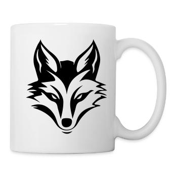Fuchs Kopf Silhouette - Tasse - Weiß - Rechts