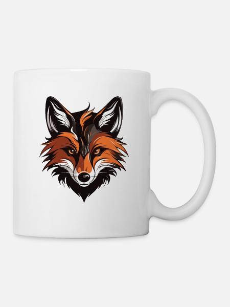 Fuchs Portrait - Tasse - Weiß