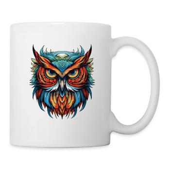 Eule Portrait - Tasse - Weiß - Rechts