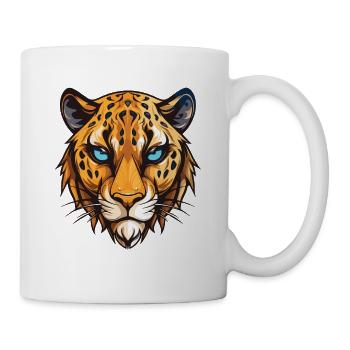 Portrait de guépard - Mug blanc - blanc - Droite