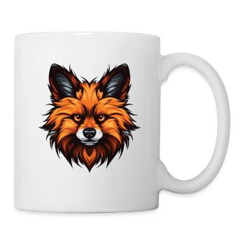 Portrait de chien de Poméranie - Mug blanc - blanc - Droite