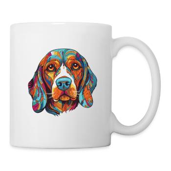 Beagle Hund Portrait - Tasse - Weiß - Rechts
