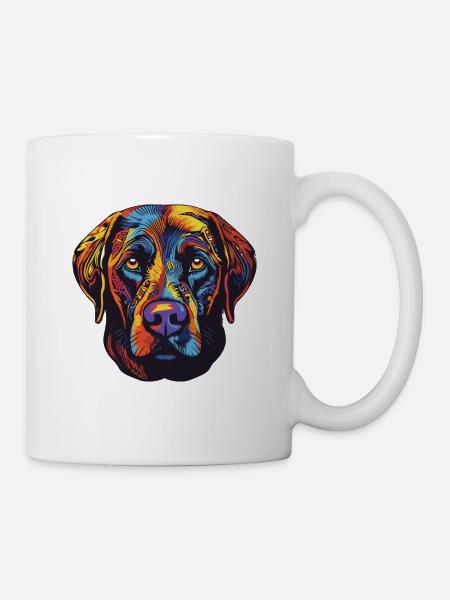Labrador Hund Portrait - Tasse - Weiß