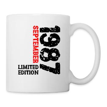 1987 September Limited Edition 36. Geburtstag Deko - Tasse - Weiß - Rechts