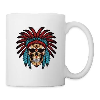 Apache Totenkopf Indianer Häuptling - Tasse - Weiß - Rechts