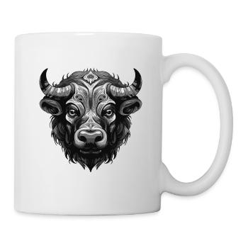 Taureau Portrait Taureau - Mug blanc - blanc - Droite