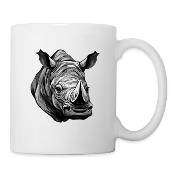 Nashorn Portrait - Tasse - Weiß - Rechts