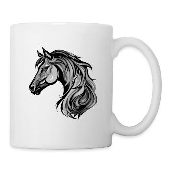 Portrait de cheval - Mug blanc - blanc - Droite