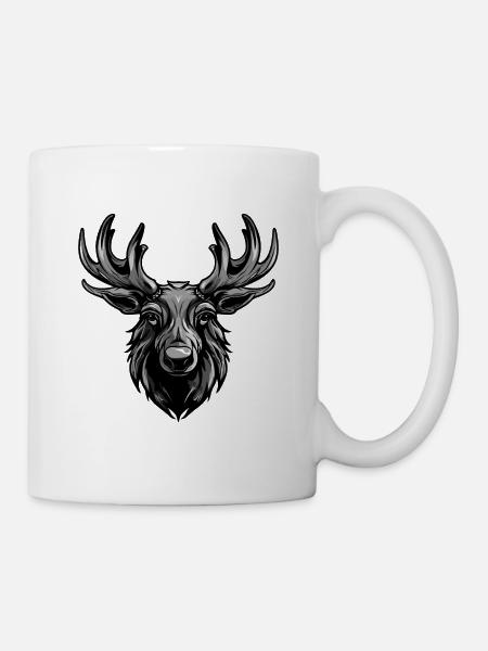 Moose Portrait - Mug - white