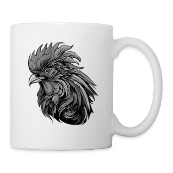 Hahn Portrait - Tasse - Weiß - Rechts